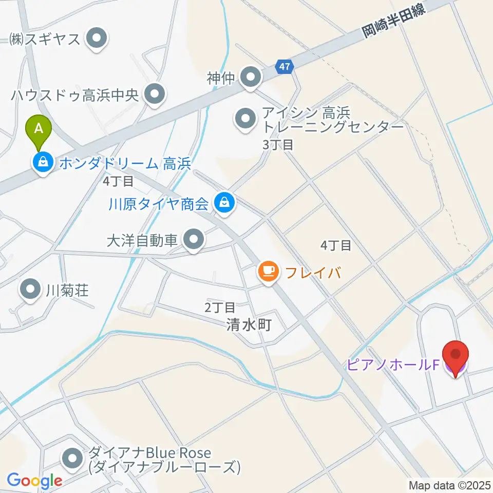 ピアノホールF周辺のコンビニエンスストア一覧地図