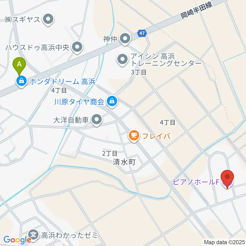 ピアノホールF周辺のコンビニエンスストア一覧地図