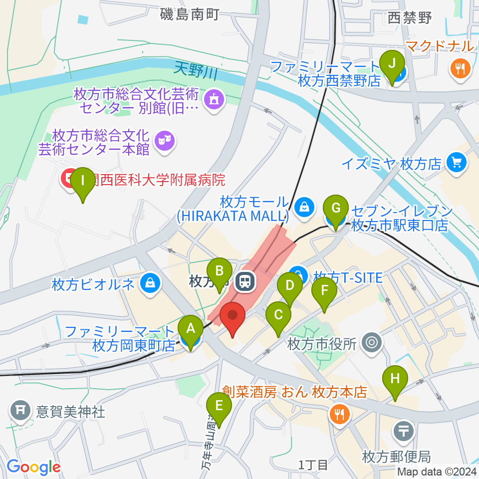 大東楽器ミューズデュオ周辺のコンビニエンスストア一覧地図