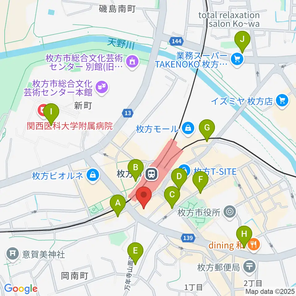 大東楽器ミューズデュオ周辺のコンビニエンスストア一覧地図