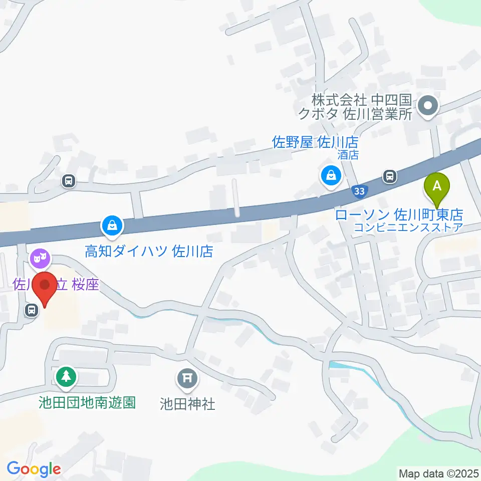 佐川町立桜座周辺のコンビニエンスストア一覧地図