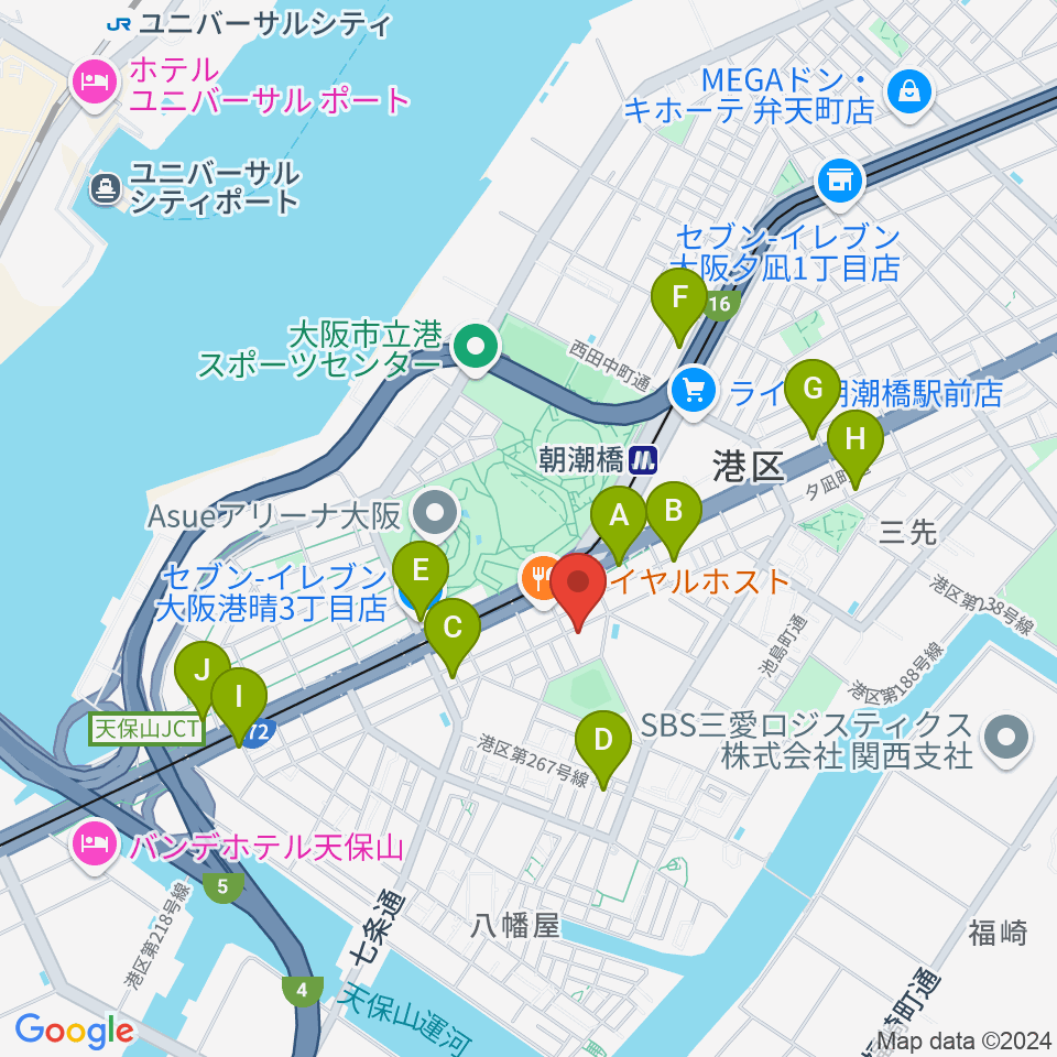 朝潮橋Piano Bar Kiyomi周辺のコンビニエンスストア一覧地図