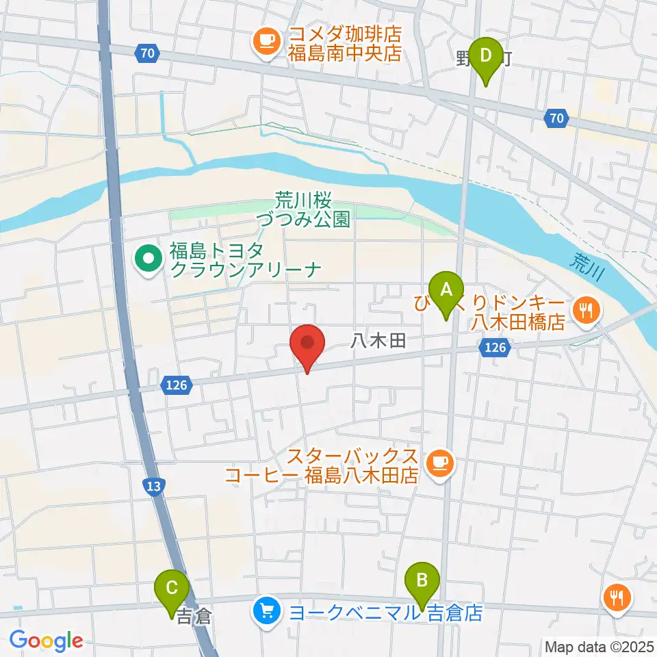 ピアノハウス福島周辺のコンビニエンスストア一覧地図