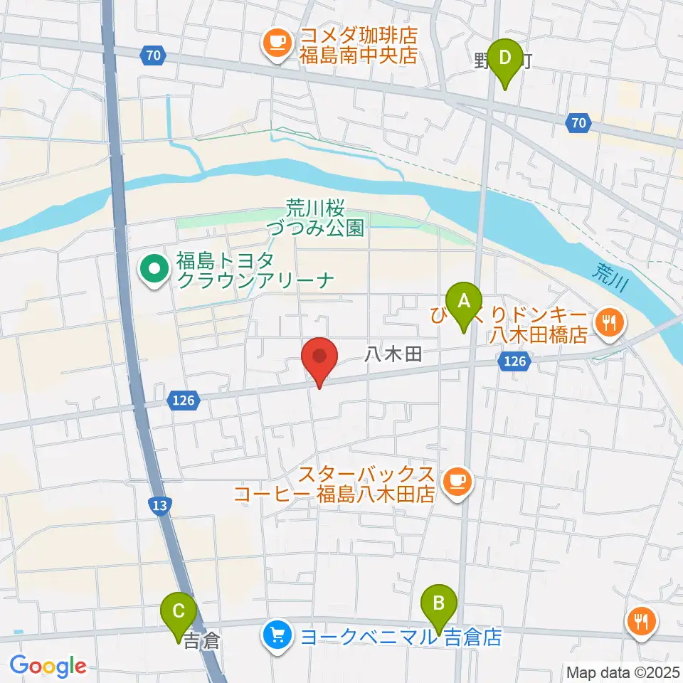 ピアノハウス福島周辺のコンビニエンスストア一覧地図