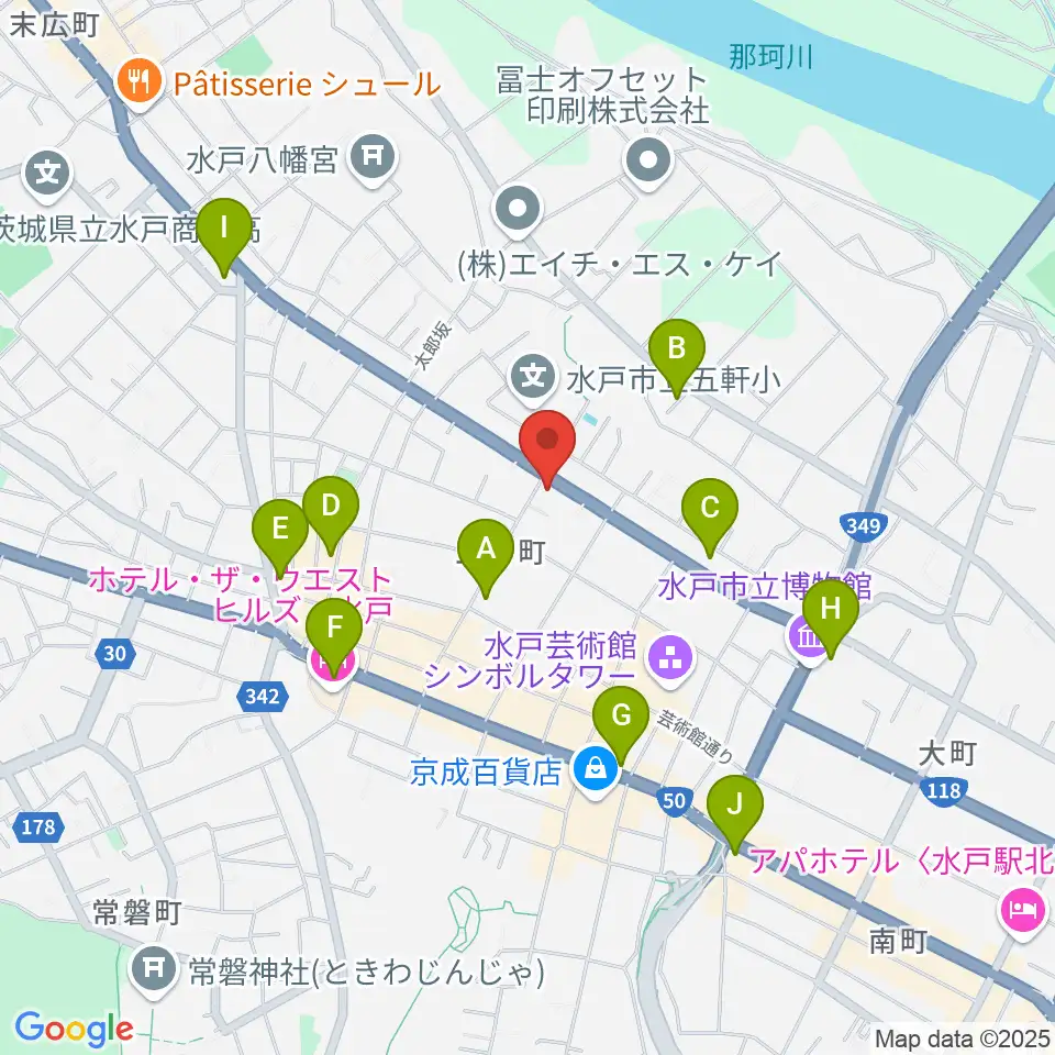 水戸奏楽堂周辺のコンビニエンスストア一覧地図
