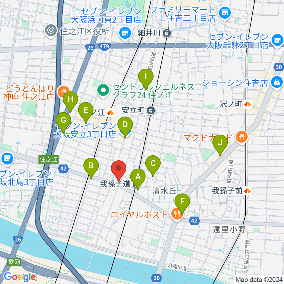 アンリュウリコーダーギャラリー周辺のコンビニエンスストア一覧地図