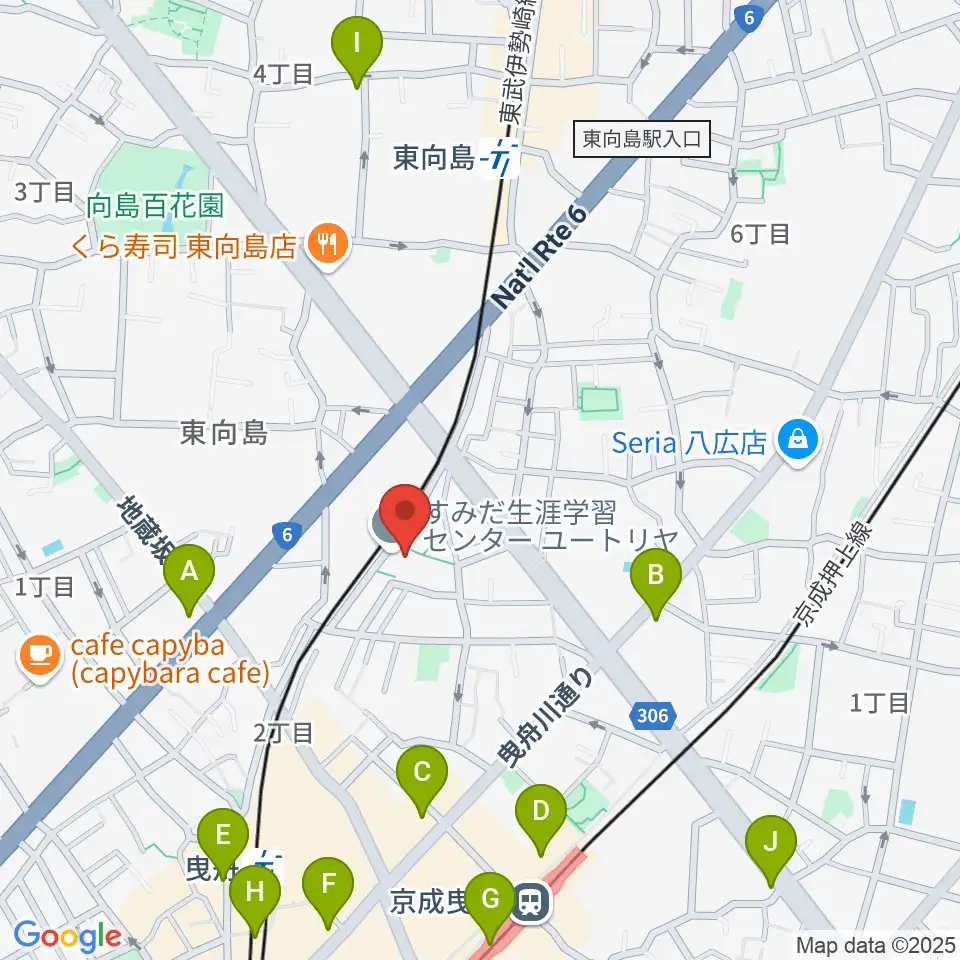 ユートリヤ すみだ生涯学習センター周辺のコンビニエンスストア一覧地図