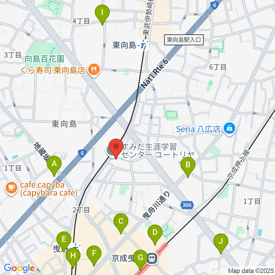 ユートリヤ すみだ生涯学習センター周辺のコンビニエンスストア一覧地図