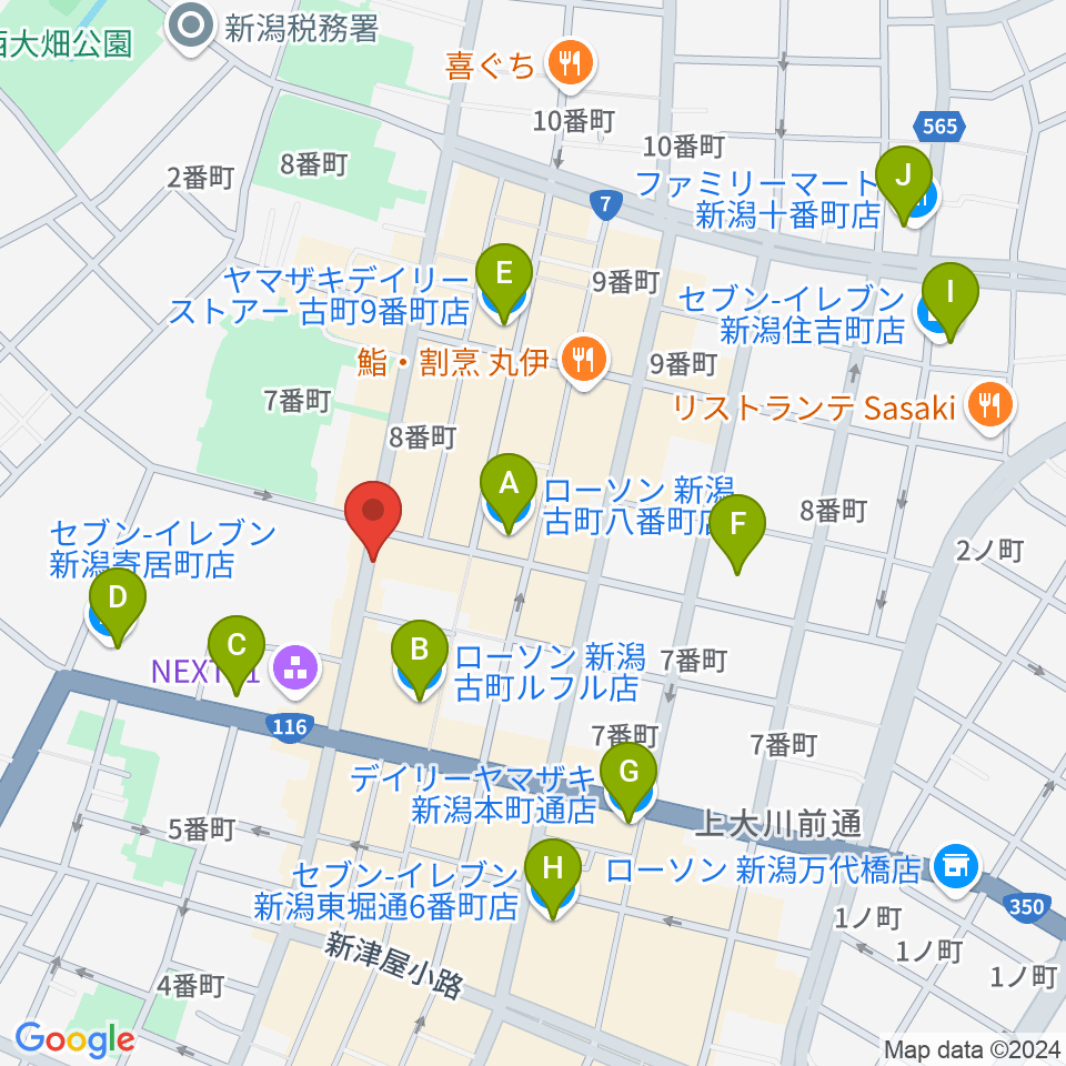 よろっtoローサ周辺のコンビニエンスストア一覧地図