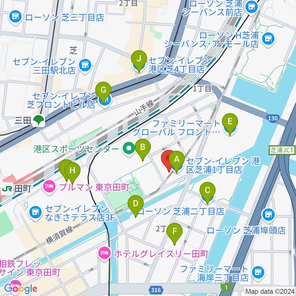 ファツィオリ・ショールーム周辺のコンビニエンスストア一覧地図