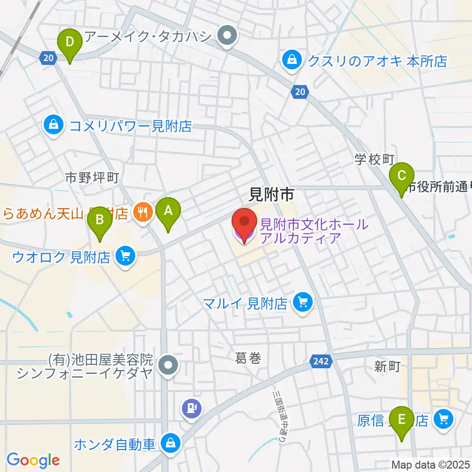 見附市文化ホール アルカディア周辺のコンビニエンスストア一覧地図