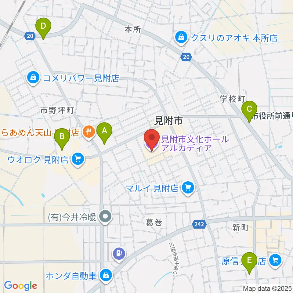 見附市文化ホール アルカディア周辺のコンビニエンスストア一覧地図