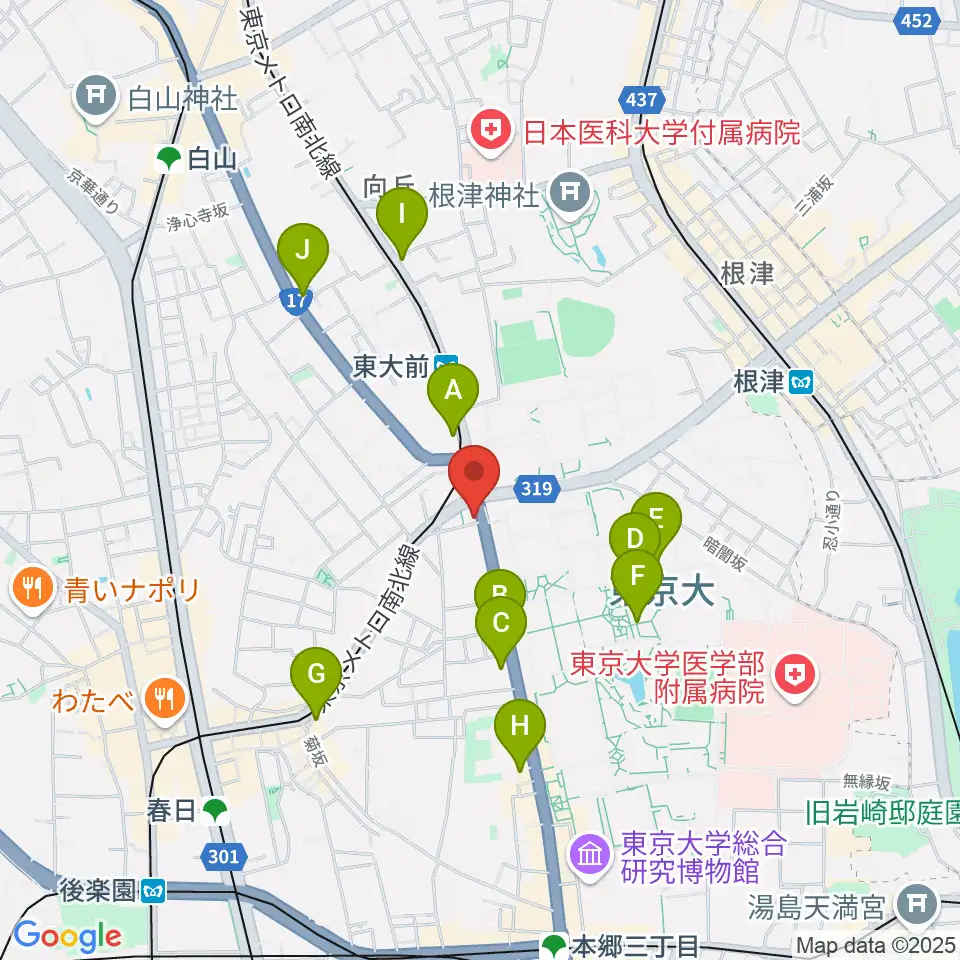 三浦ピアノ本郷店周辺のコンビニエンスストア一覧地図