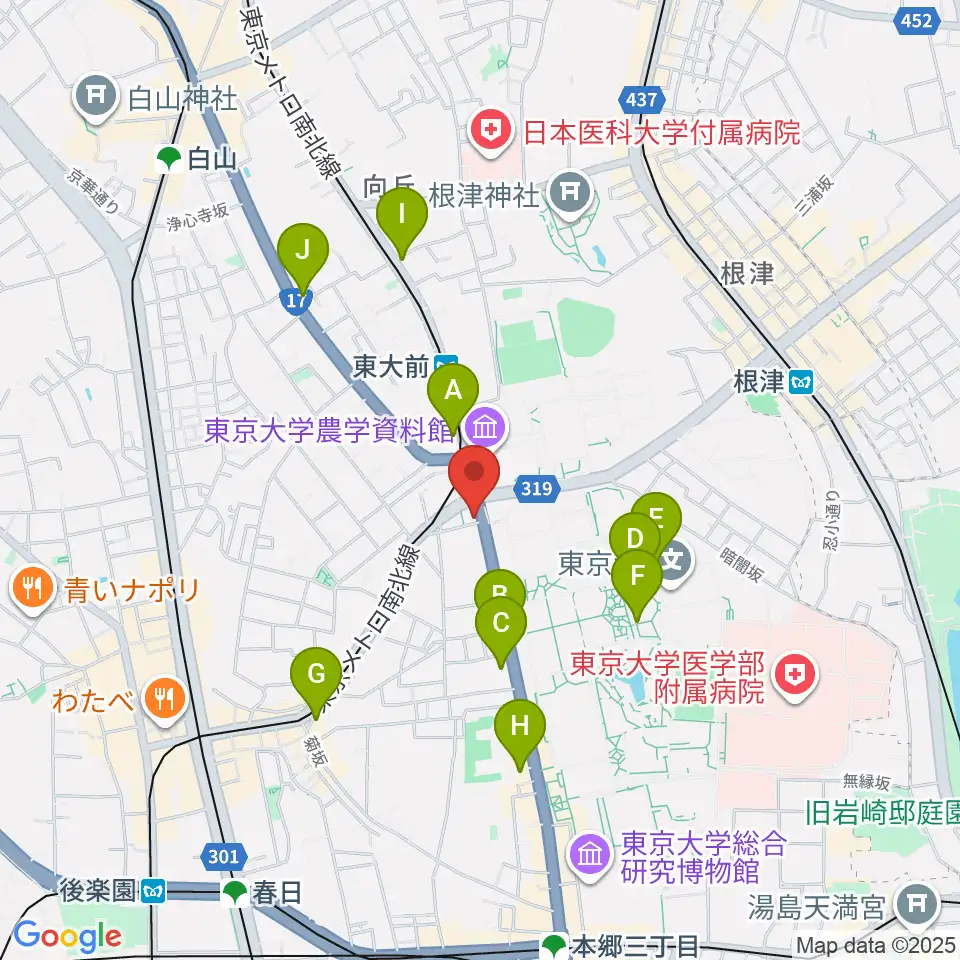 三浦ピアノ本郷店周辺のコンビニエンスストア一覧地図