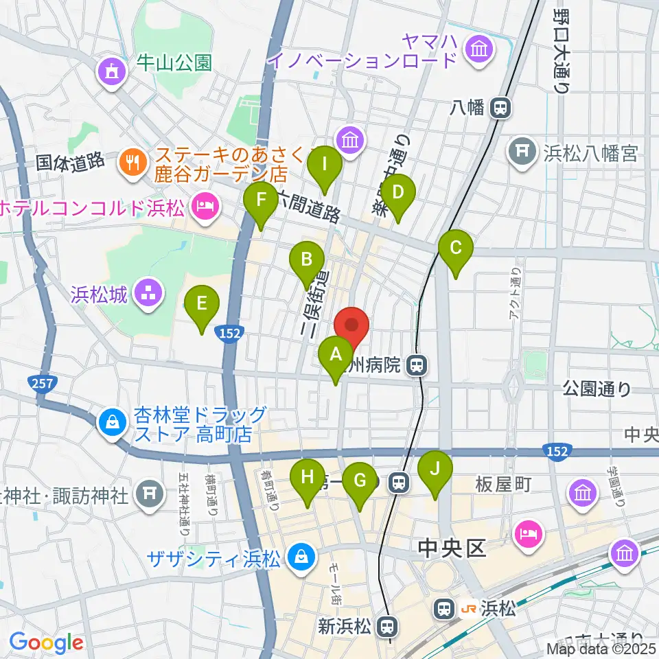 浜松スペースK周辺のコンビニエンスストア一覧地図