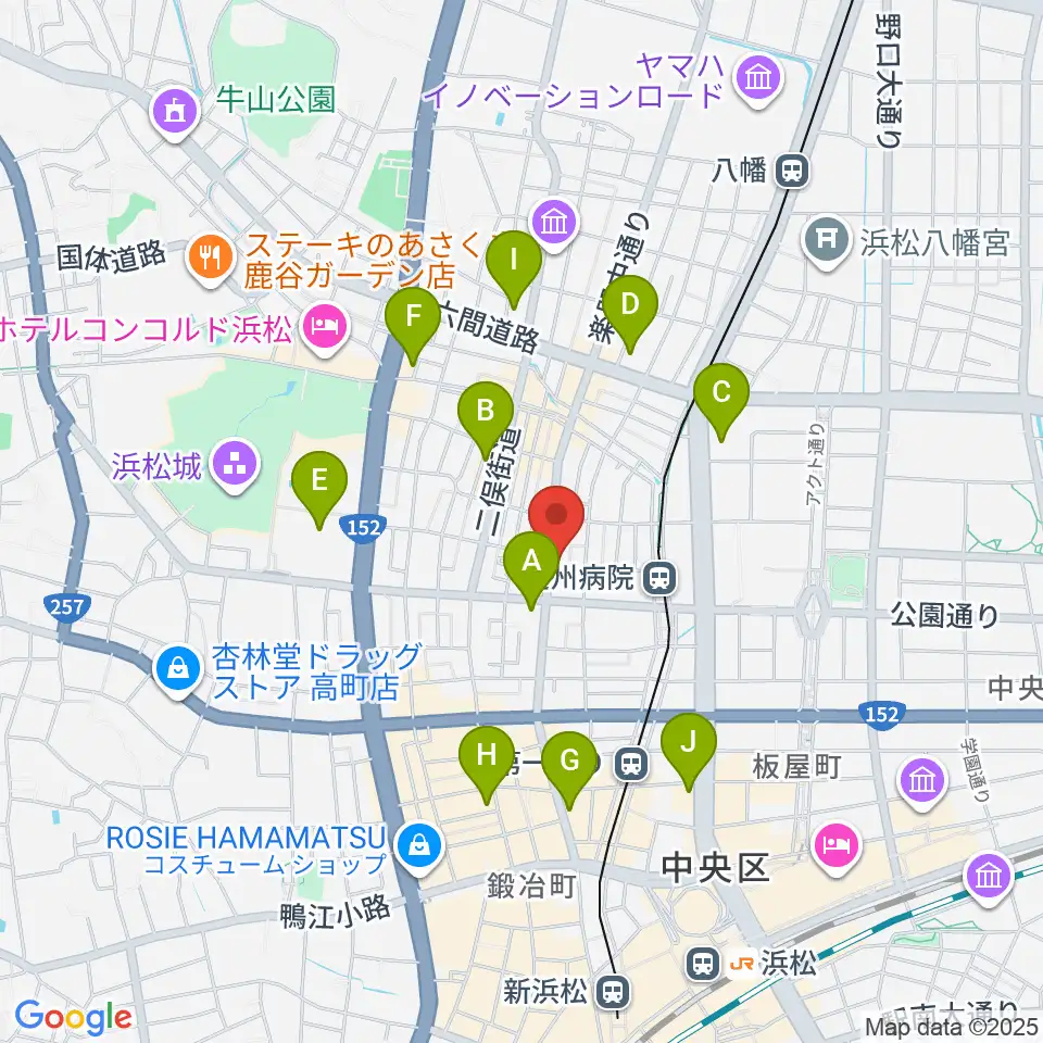 浜松スペースK周辺のコンビニエンスストア一覧地図