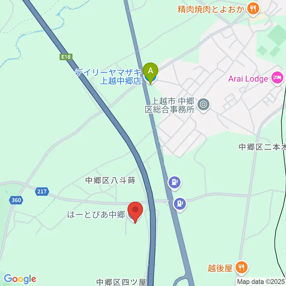はーとぴあ中郷周辺のコンビニエンスストア一覧地図