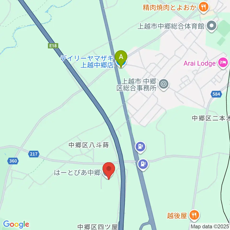 はーとぴあ中郷周辺のコンビニエンスストア一覧地図
