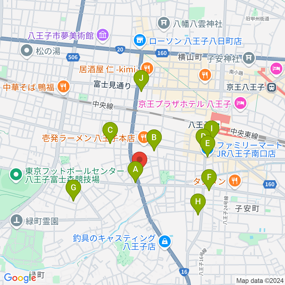 ギャラリー・スペースことのは周辺のコンビニエンスストア一覧地図