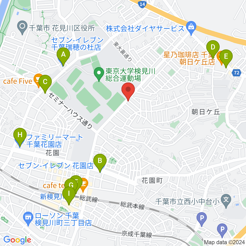 はなみがわ風の丘HALL周辺のコンビニエンスストア一覧地図