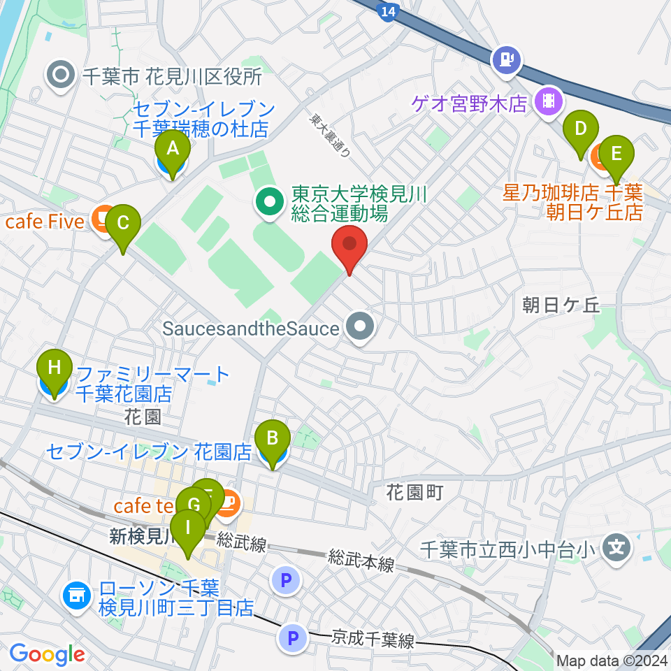 はなみがわ風の丘HALL周辺のコンビニエンスストア一覧地図