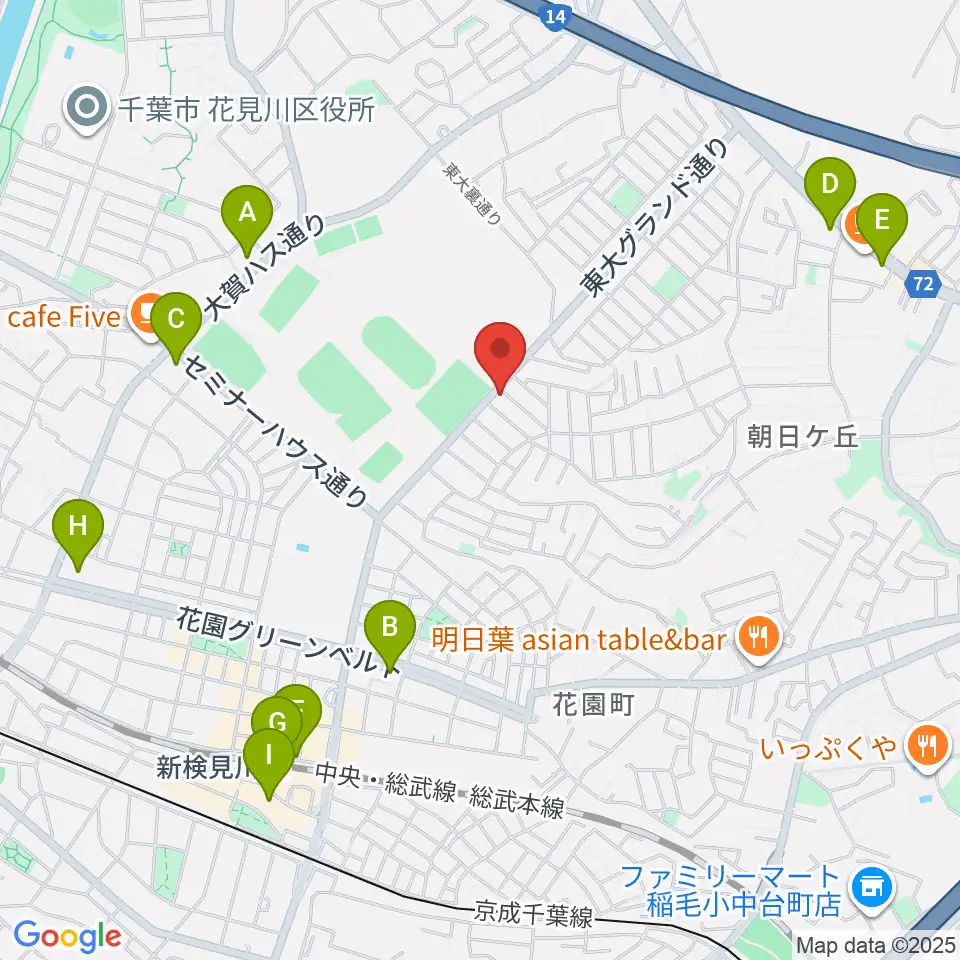 はなみがわ風の丘HALL周辺のコンビニエンスストア一覧地図