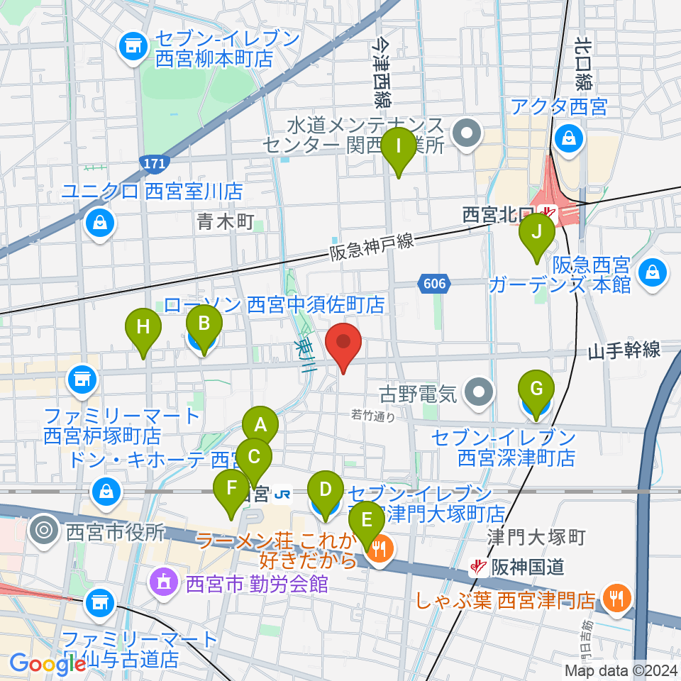 トップピアノ周辺のコンビニエンスストア一覧地図