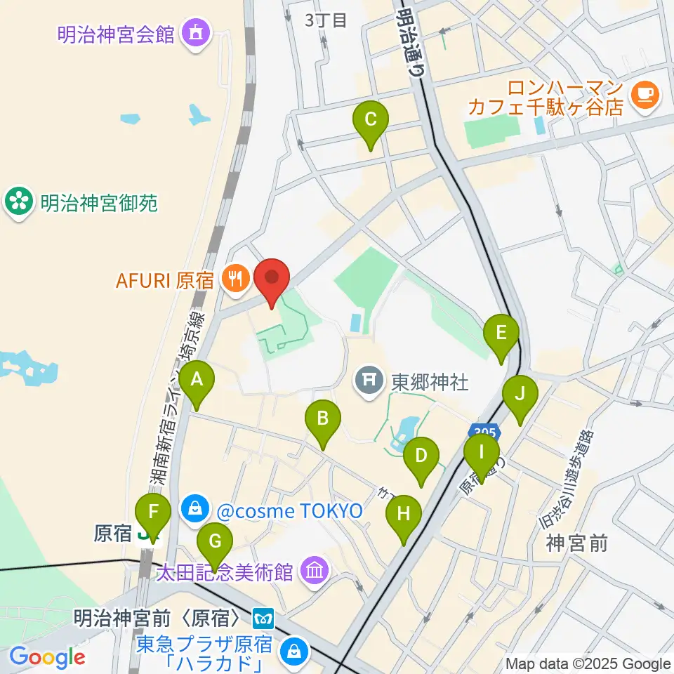 アコスタディオ周辺のコンビニエンスストア一覧地図