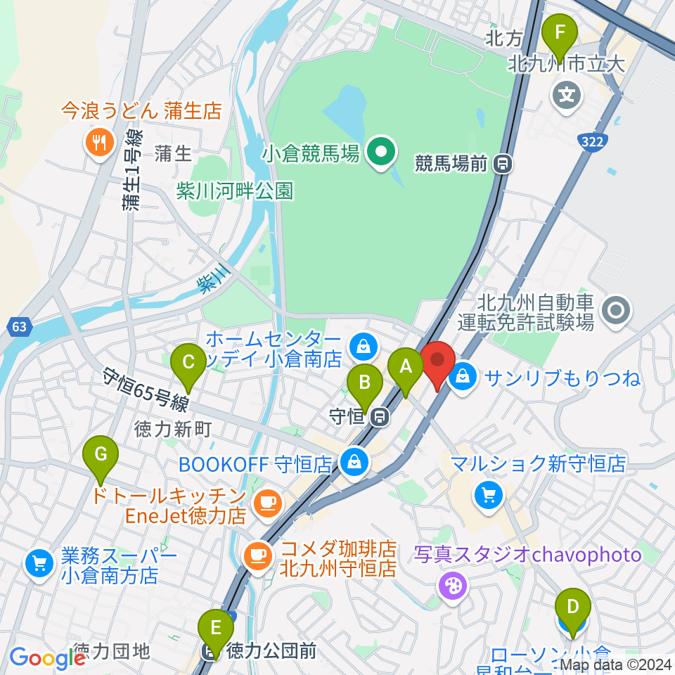 守恒みらいホール周辺のコンビニエンスストア一覧地図