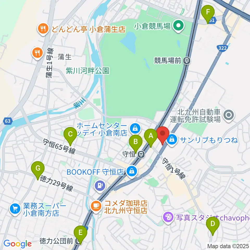 守恒みらいホール周辺のコンビニエンスストア一覧地図