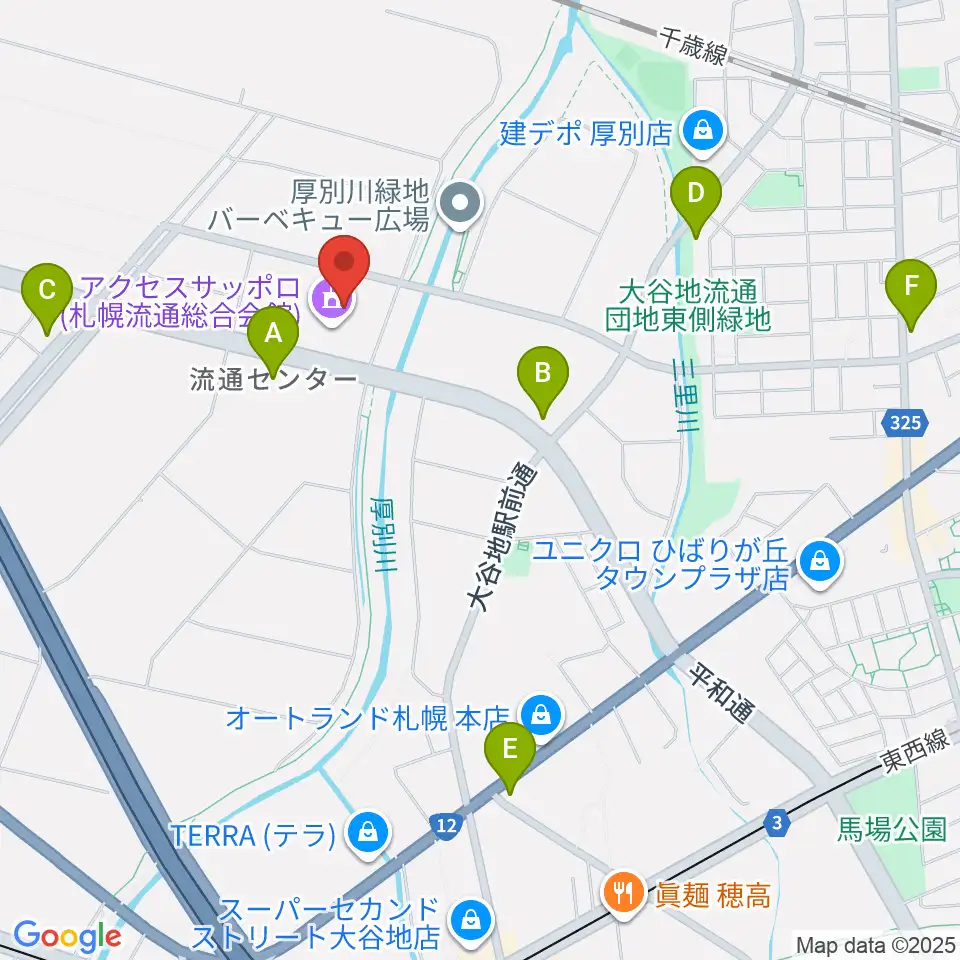 アクセスサッポロ周辺のコンビニエンスストア一覧地図