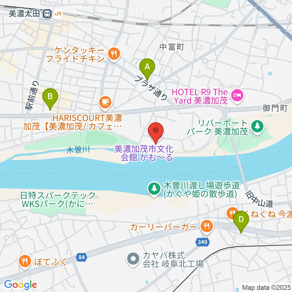 かも〜る 美濃加茂市文化会館周辺のコンビニエンスストア一覧地図