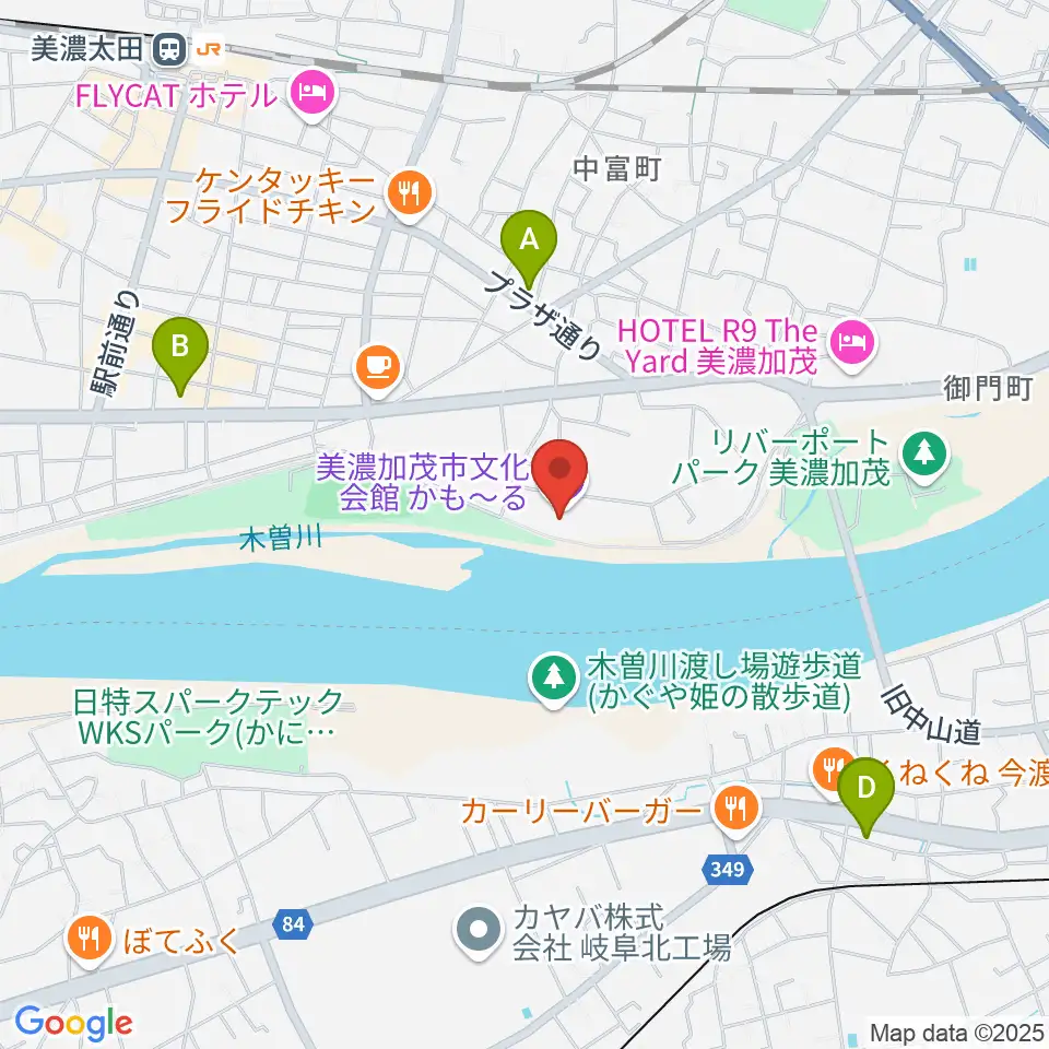 かも〜る 美濃加茂市文化会館周辺のコンビニエンスストア一覧地図