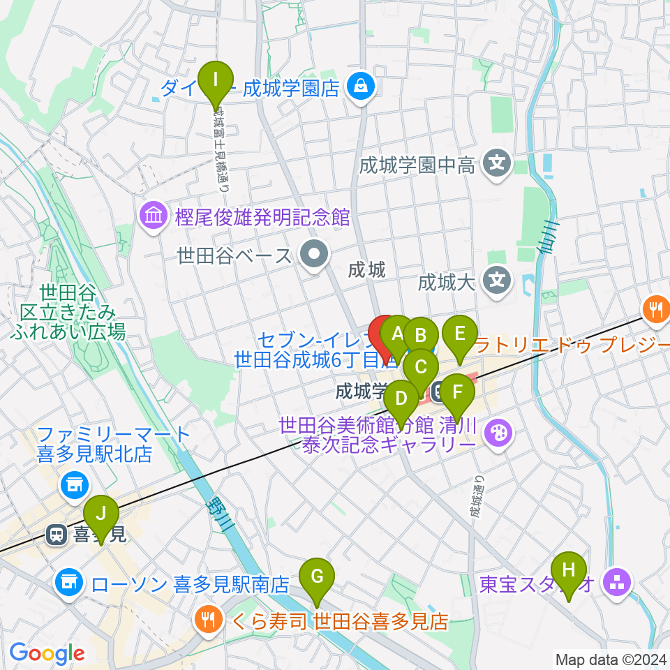 カフェ・ブールマン周辺のコンビニエンスストア一覧地図