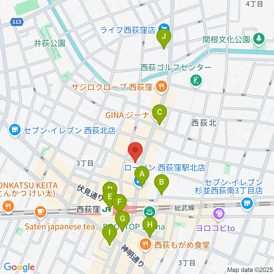 アケタの店周辺のコンビニエンスストア一覧地図