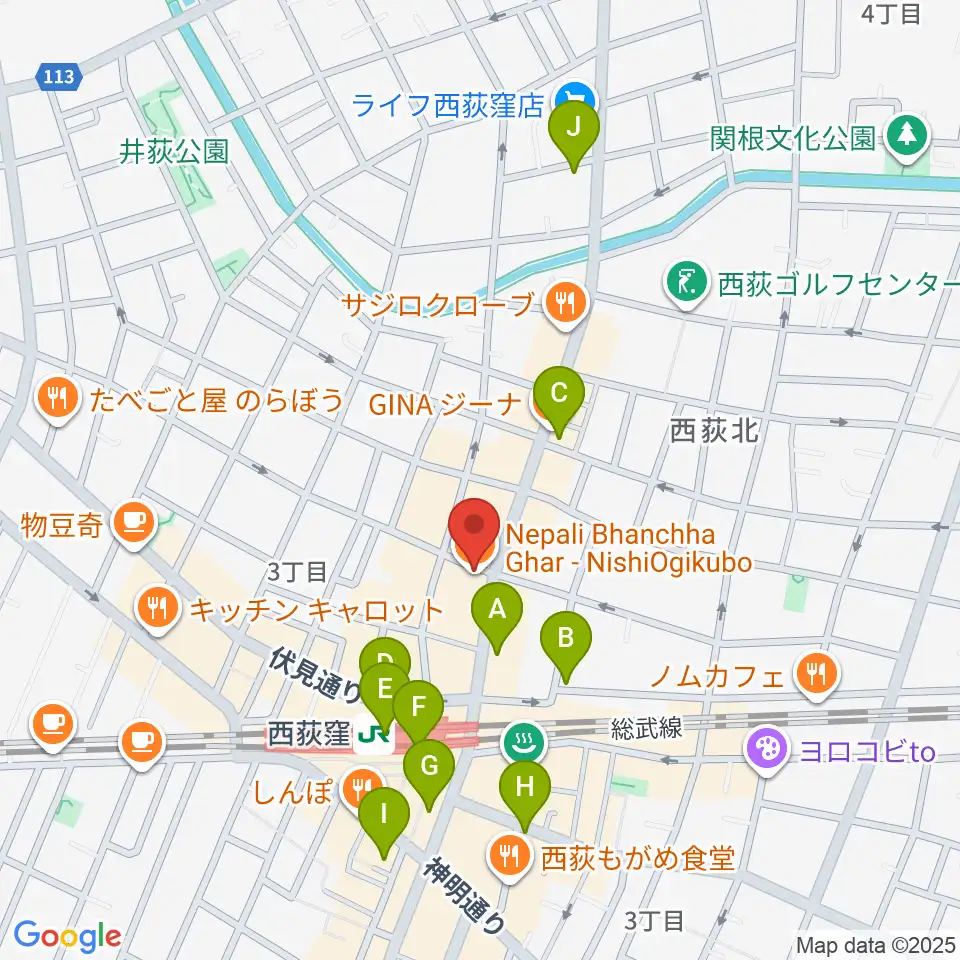 アケタの店周辺のコンビニエンスストア一覧地図