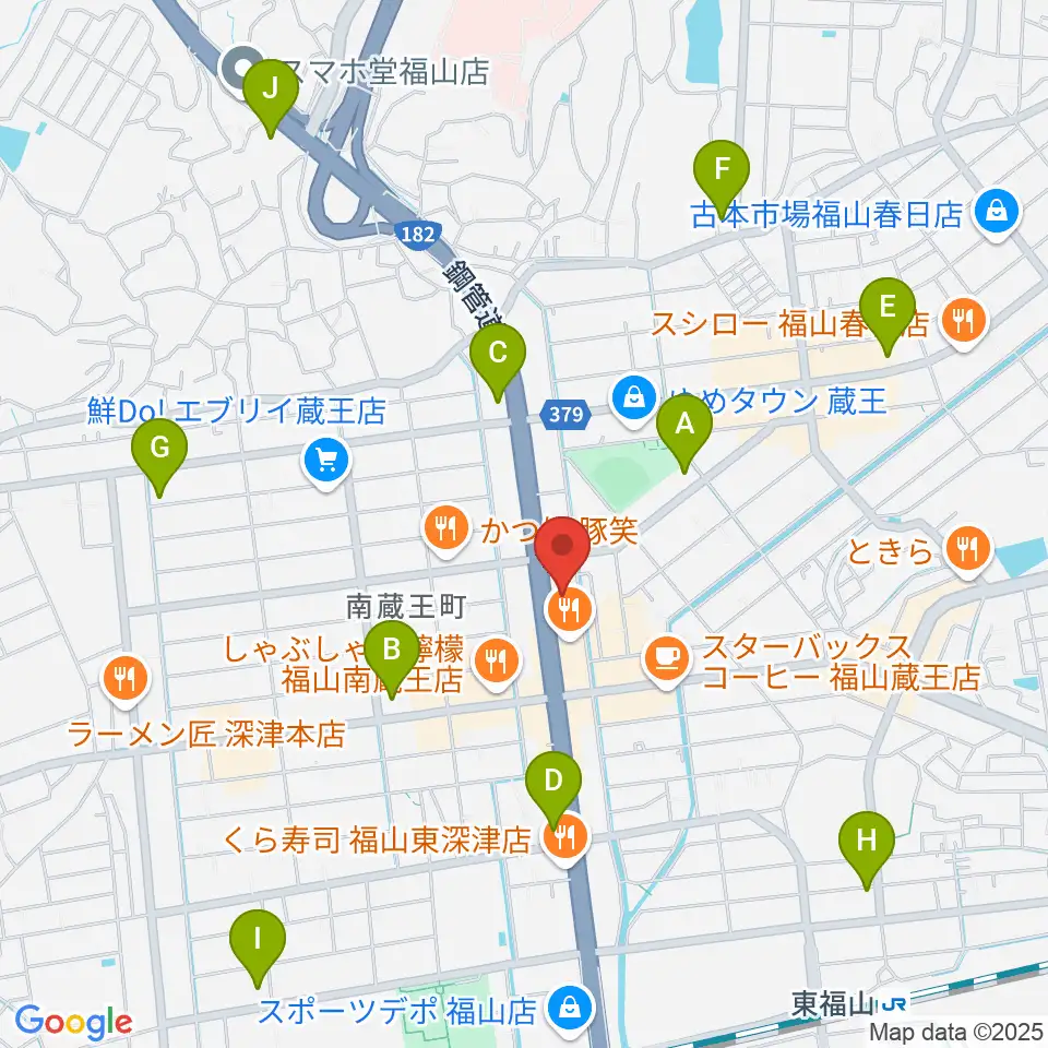 スガナミ楽器蔵王店周辺のコンビニエンスストア一覧地図