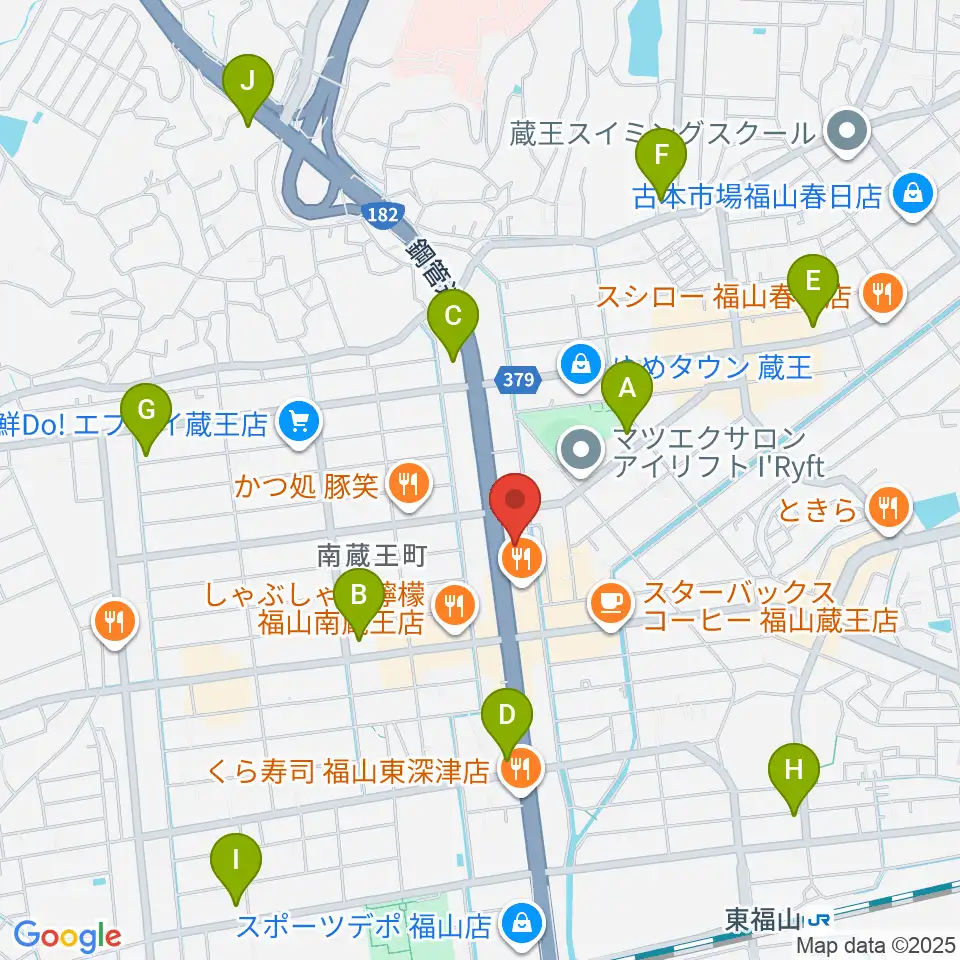 スガナミ楽器蔵王店周辺のコンビニエンスストア一覧地図