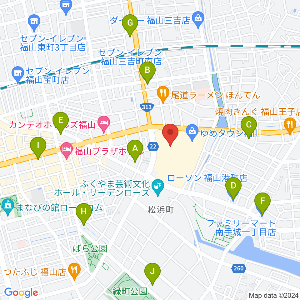 ミュージックパークスガナミ周辺のコンビニエンスストア一覧地図