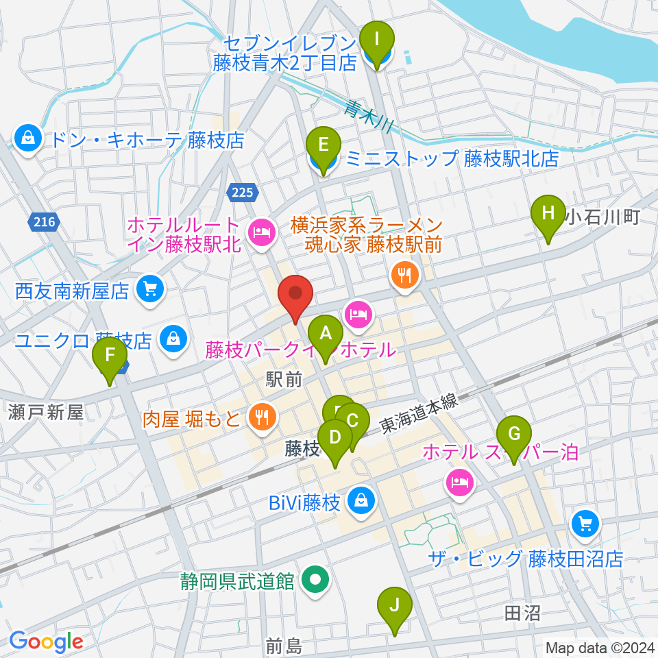 藤枝ココペリ周辺のコンビニエンスストア一覧地図