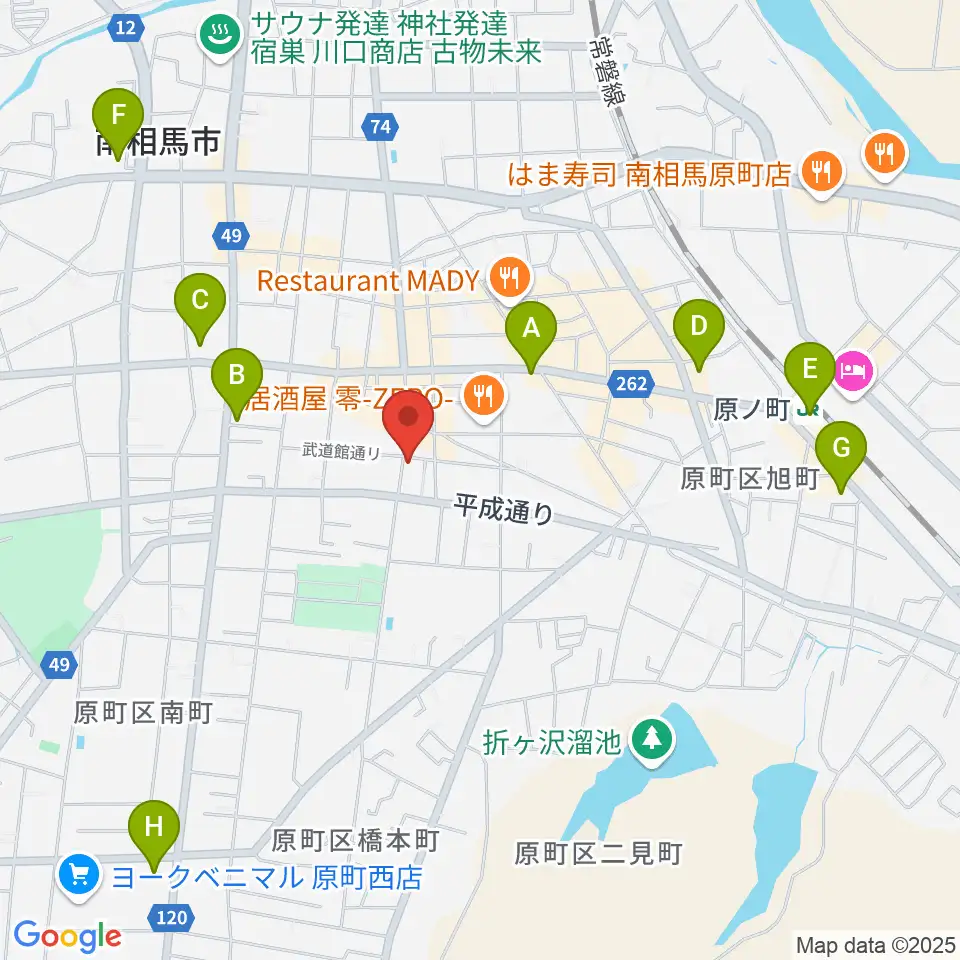オアシス楽器店 原町店周辺のコンビニエンスストア一覧地図