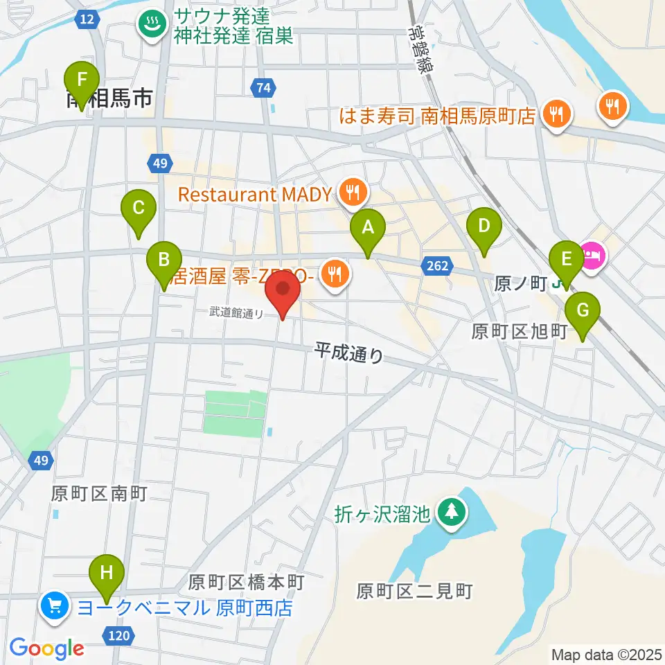 オアシス楽器店 原町店周辺のコンビニエンスストア一覧地図