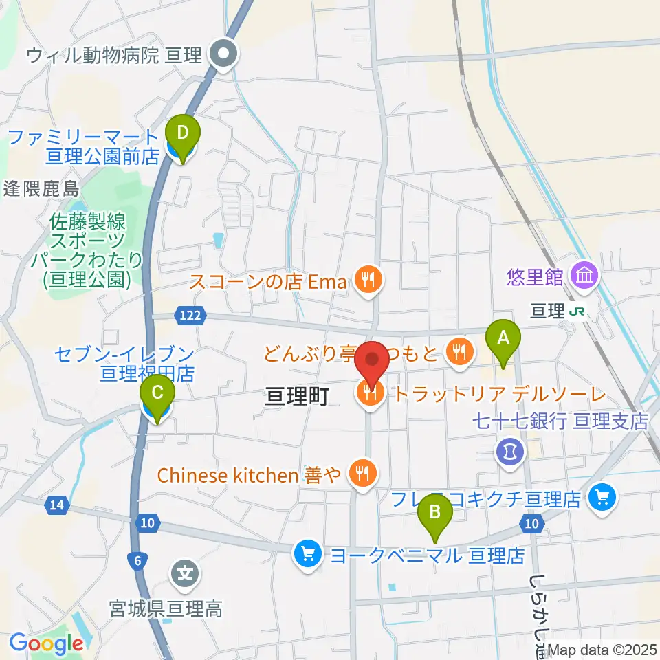 オアシス楽器 亘理店周辺のコンビニエンスストア一覧地図