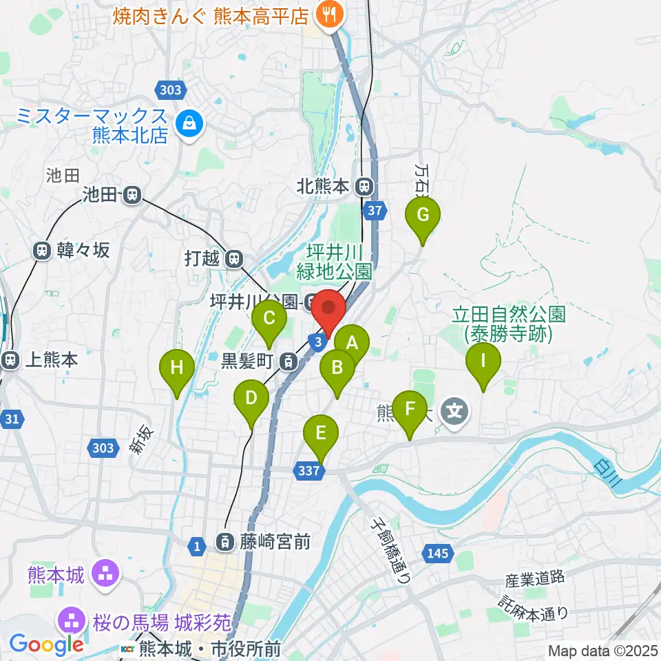 熊本市男女共同参画センターはあもにい周辺のコンビニエンスストア一覧地図