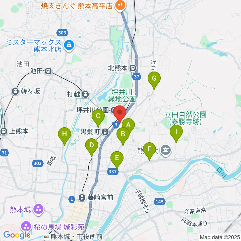 熊本市男女共同参画センターはあもにい周辺のコンビニエンスストア一覧地図