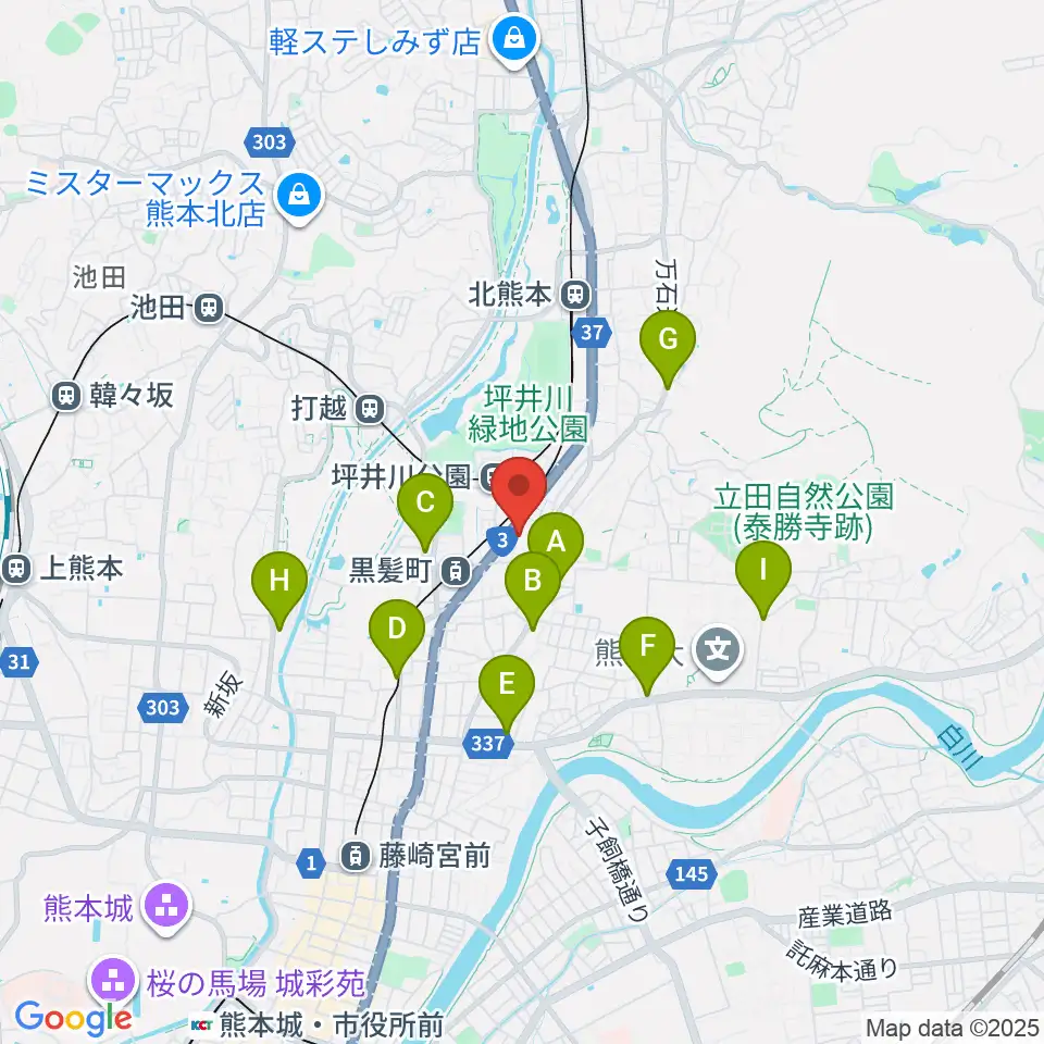 熊本市男女共同参画センターはあもにい周辺のコンビニエンスストア一覧地図