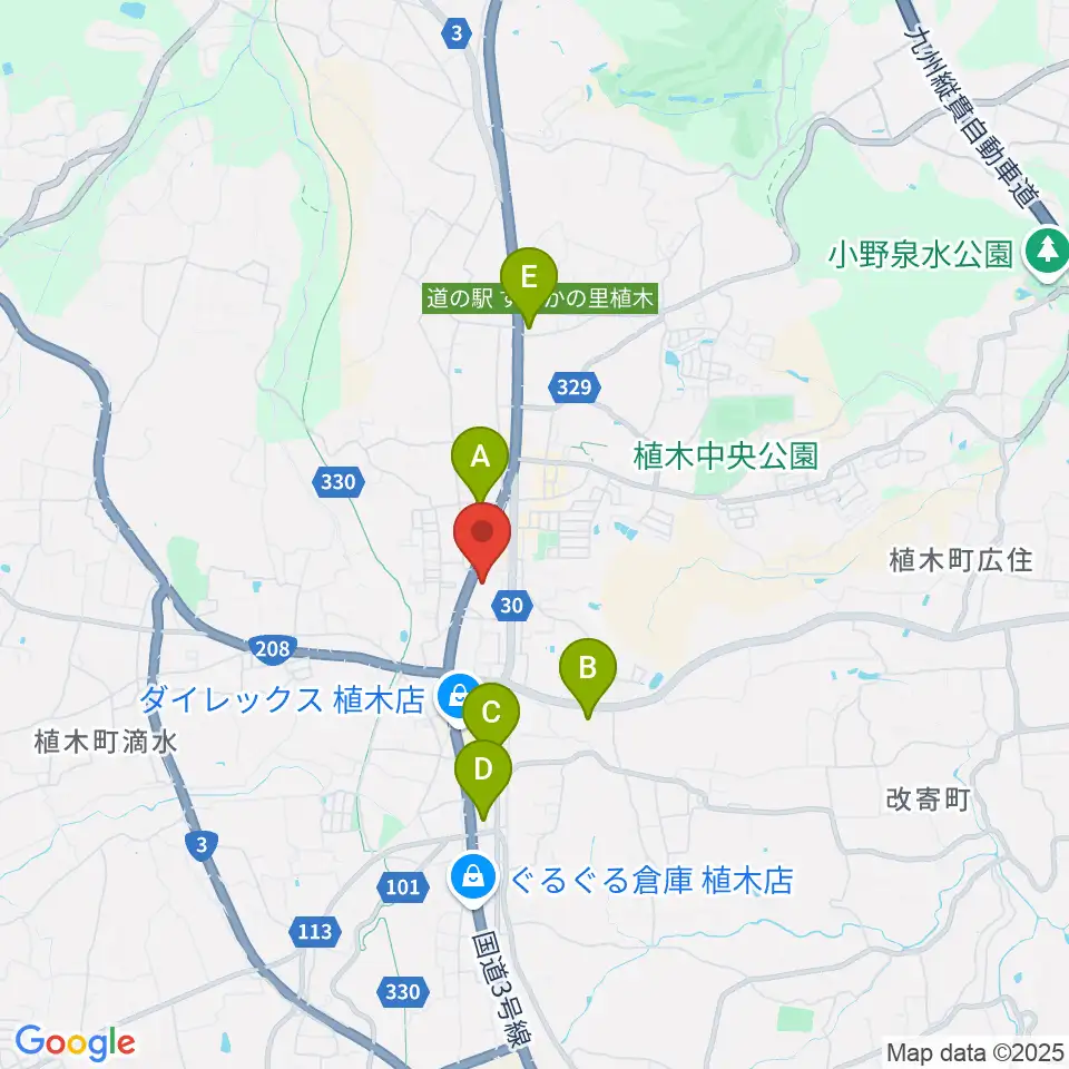 ピアノタウン熊本周辺のコンビニエンスストア一覧地図