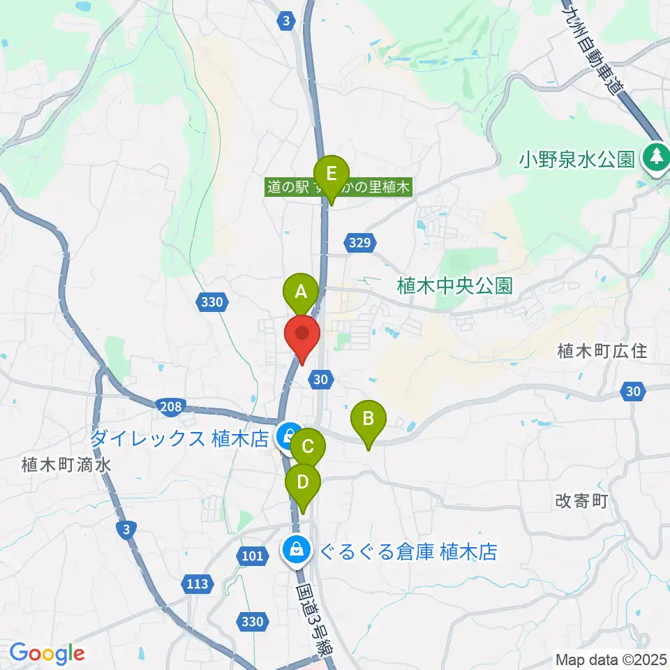 ピアノタウン熊本周辺のコンビニエンスストア一覧地図