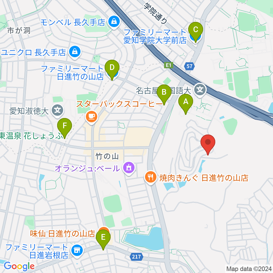 山のホール周辺のコンビニエンスストア一覧地図