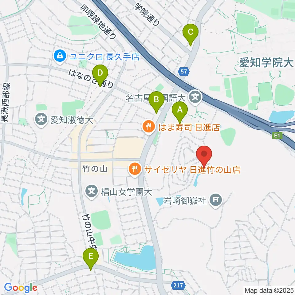 山のホール周辺のコンビニエンスストア一覧地図
